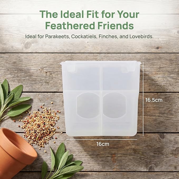 Automatic Pigeon Bird Feeder for Cage Feeding Station Bowl, Quail Feeder Hanging Parrot Feeder for Canary Parakeet Budgerigar, Double Hole