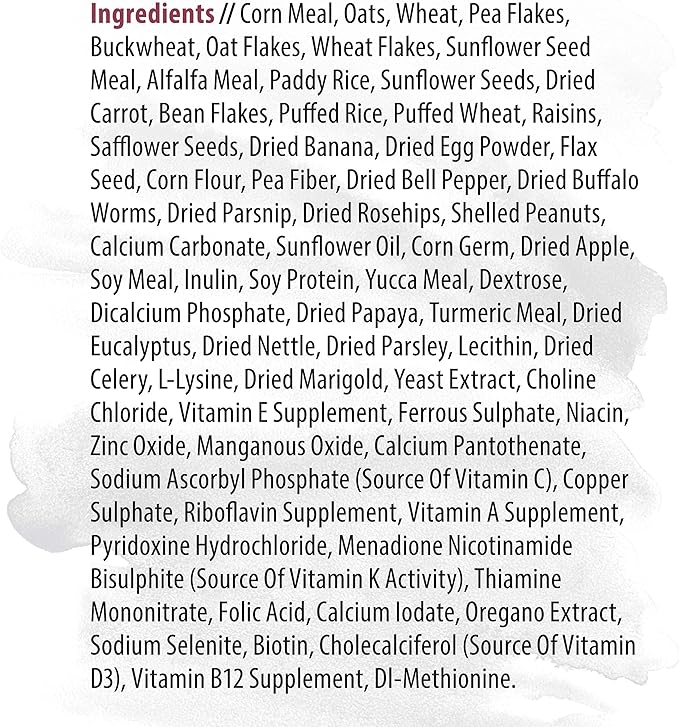 Witte Molen Pure Hamster Food Seed Mixture Mealworms, Sunflower Seeds, Puffed Rice, Grape Nuts, No Artificial Preservatives Dry Food, 1.7 lbs (5 Pack)
