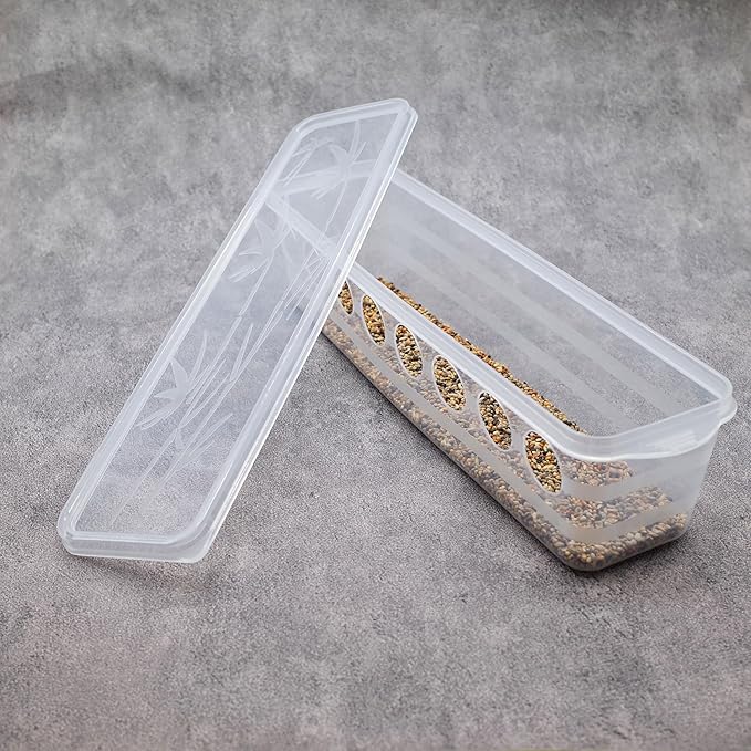 Button Quail Transparent Feeder Flip Top Seed Food Container (8 Holes)