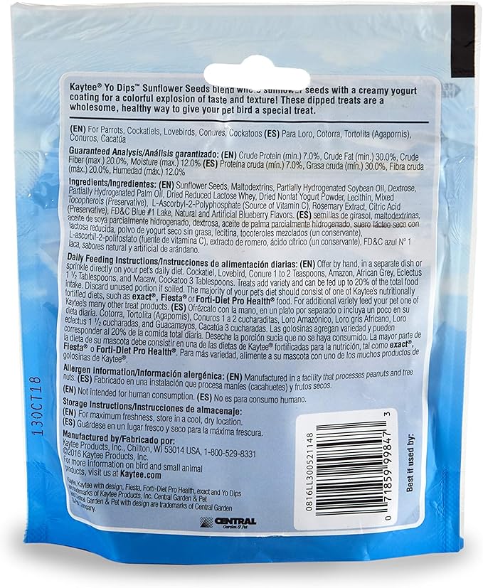 Kaytee Yo Dips Blueberry Flavored Yogurt Dipped Treat For Pet Birds, 2.5 oz