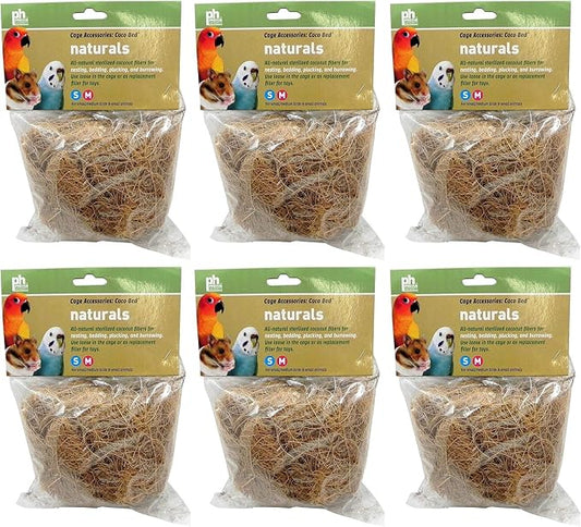 Prevue Pet Products 6 Pack of Coco Bedding for Small/Medium Birds and Small Animals6