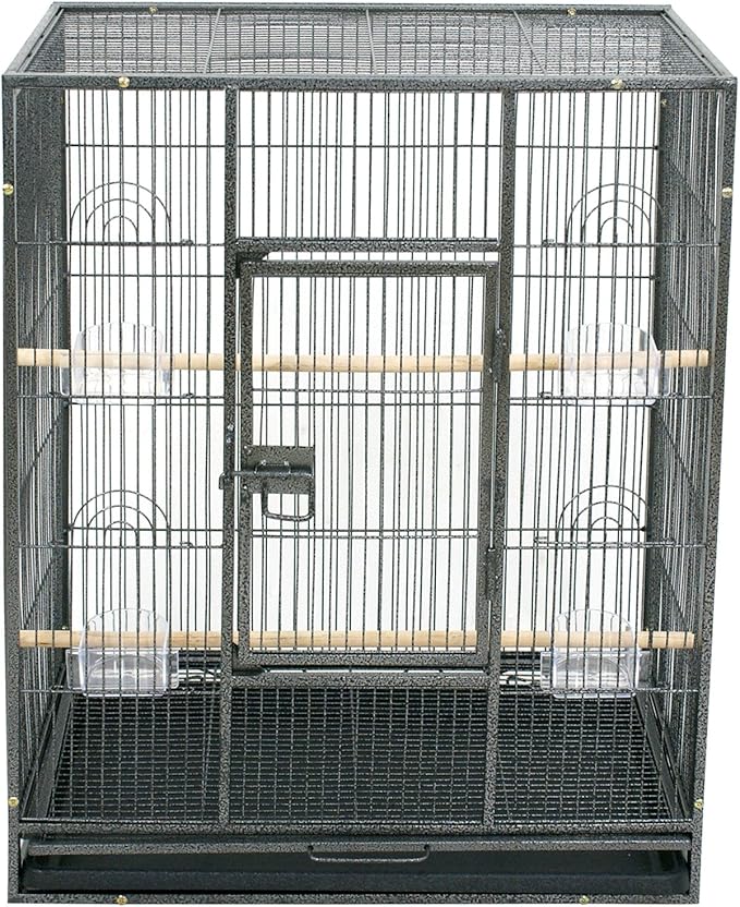 Microdermabrasion 53"/61"/68" Large Bird Cage Play Top Parrot Cockatiels Parakeet Cage Macaw Finch Cockatoo Prevue Flight Cage Perch Pet House (53 inch)