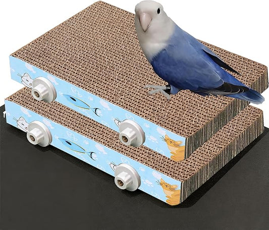 2Pcs 12.4in Large Paper Bird Toys, Bird Platform, Parrot Toy, Help Birds Clean Beak, Release Stress, Reduce Boredom - Suitable for Macaws, Small Parakeets, and Other Small to Medium-Sized Pet Birds