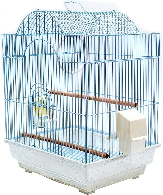 Penn-Plax Bird-Life Bird Cage Starter Kit with Accessories - White Arched Cage - for Parakeets, Lovebirds, Parrotlets, and Finches - Small (BCK1)