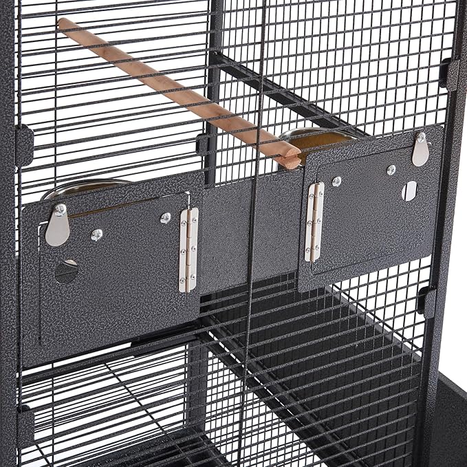 Panana Large Bird Cages Parrot Cage Wide Flight Metal Animal Cage for Budgie Parakeet Conure with Rolling Stand Wheels (61 inch Height)