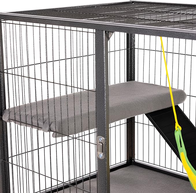 Prevue Pet Products Ferret Cage Plush Fitted Platform Cover Set Gray, 20.5" L x 10.3" W x 0.5" Th