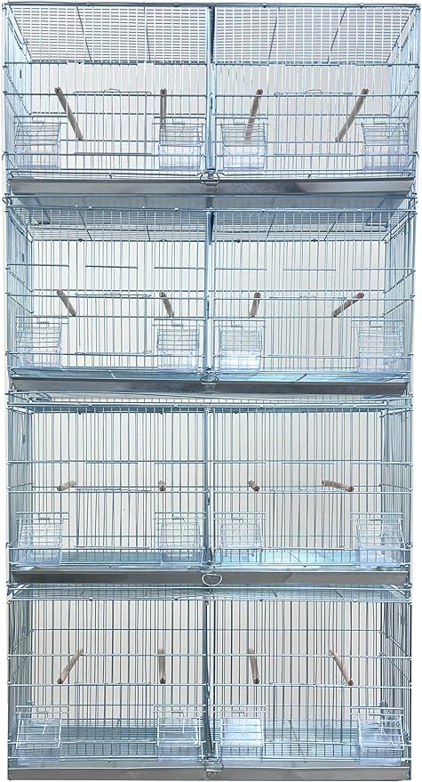 LOT of No Rust Stainless Galvanized Zinc Plated Stackable Breeder Bird Flight Cage with Removable Center Divider and Side Breeding Nest Doors