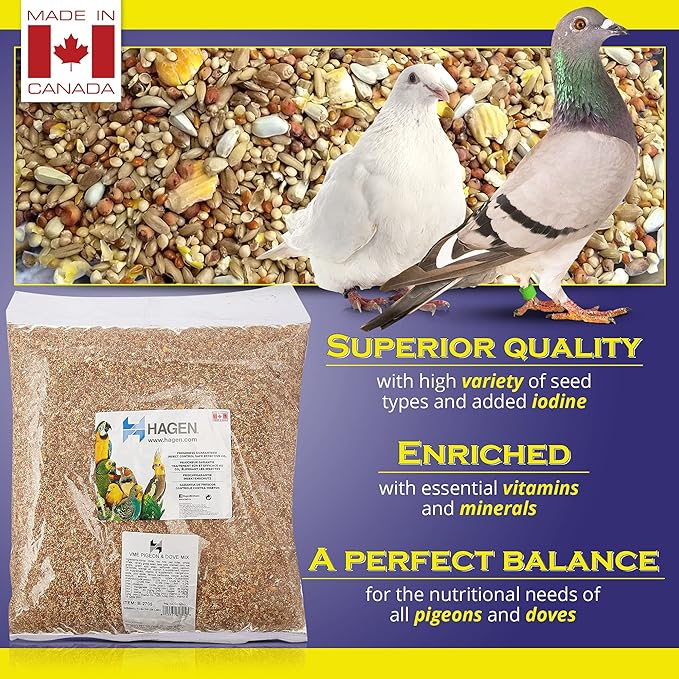 Hagen Pigeon & Dove Seed Mix with White Millet Bird Seed – Complete Bird Food for Pigeons & Doves – Premium Dust-Free Seed Blend with Vitamins & Minerals