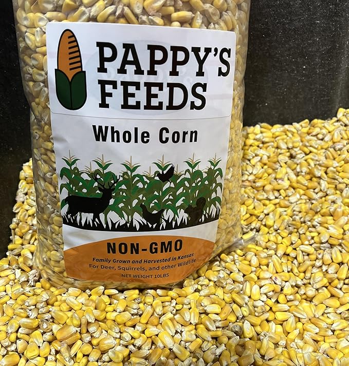 Pappy's Feeds Non-GMO Whole Corn Feed for Squirrels, Birds, Chickens, and All Other Wildlife 10lbs