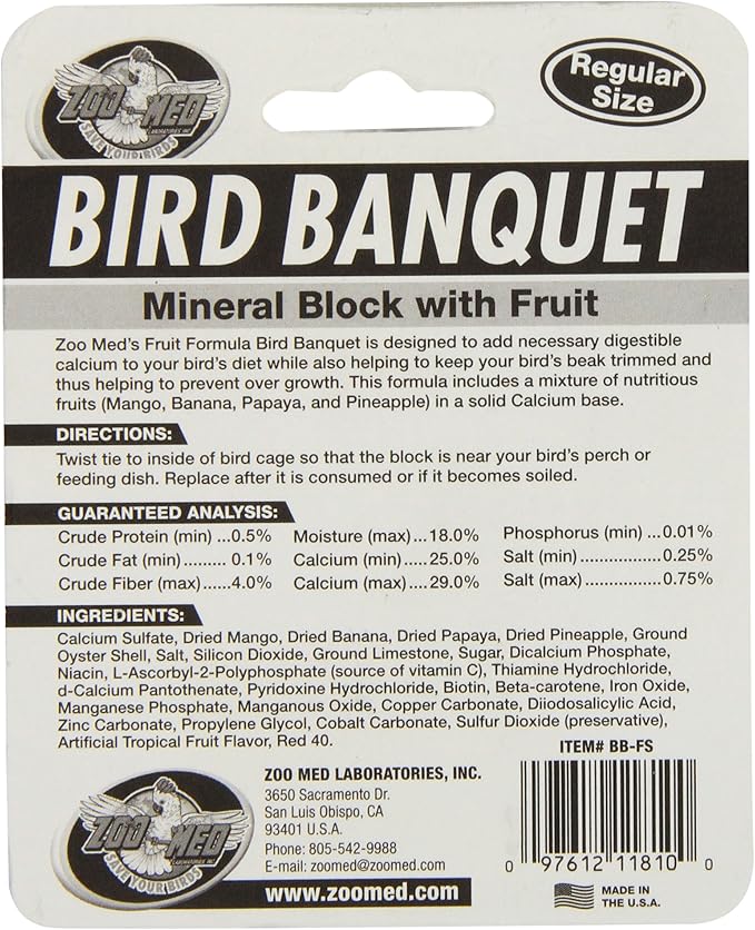 Zoo Med Fruit Bird Banquet Block Small (Pack of 4)