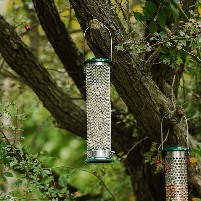 Peckish 60053033 All Weather Sunflower Heart Metal Bird Feeder, Large, Blue,Black