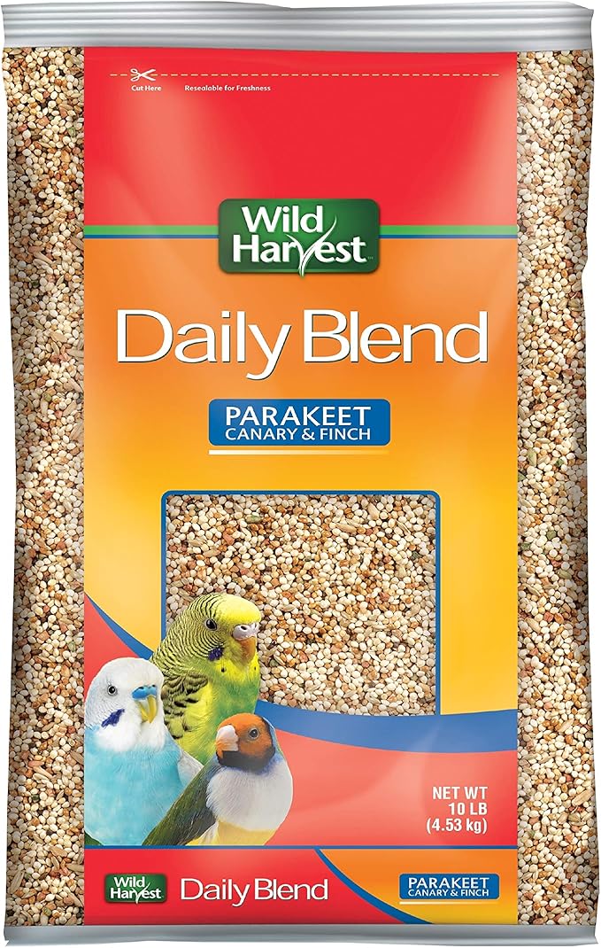 Wild Harvest Daily Blend Nutrition Diet for Parakeet, Canary and Finch 10 Pounds, Orange flavour