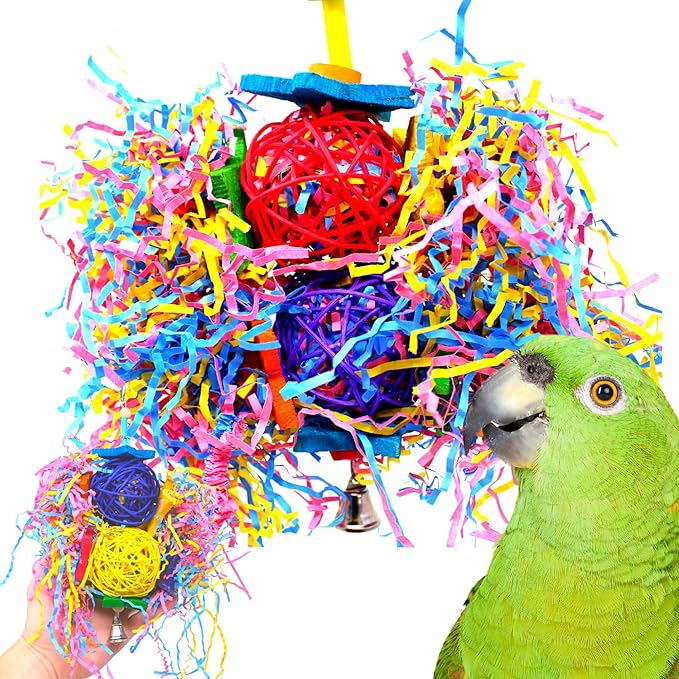 Bonka Bird Toys 1854 Tri Foraging Star 13" x 8" Natural Vine Ball Chew and Shred Toy for Medium to Large Birds Like Conures African Greys Amazons and Similar