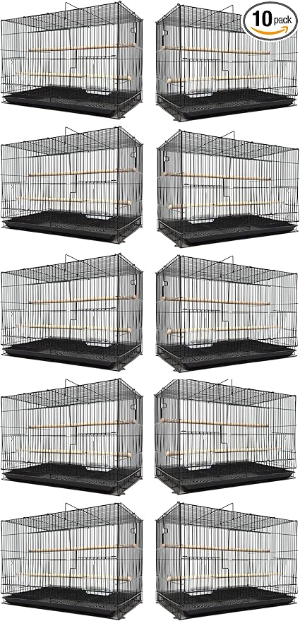 Lot of Ten Aviary Breeding Breeder Lovebird Finch Parakeet Finch Flight Cage with Side Nesting Box Doors 20"x14"x14"H