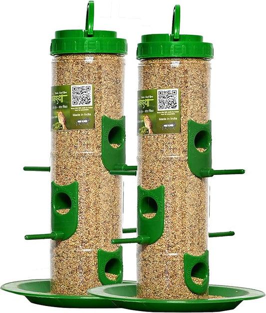 Bird Feeder for Bird Food Large 2 Piece_Green
