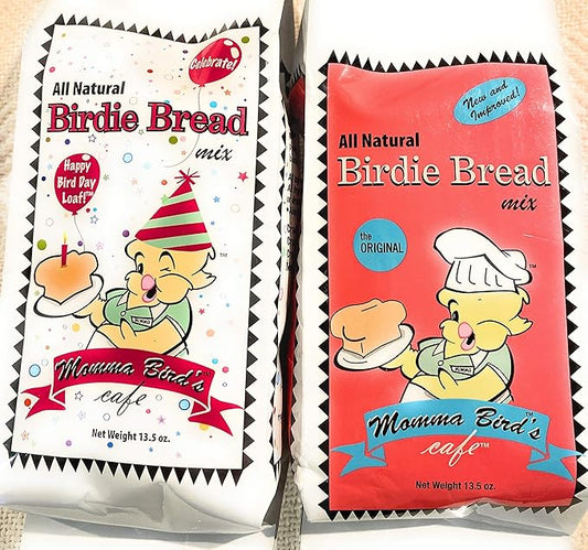 V&P Momma's Bread Mix for Bird Food or Bird Treat - Bundle of One Original and One Happy Bird Day Bags