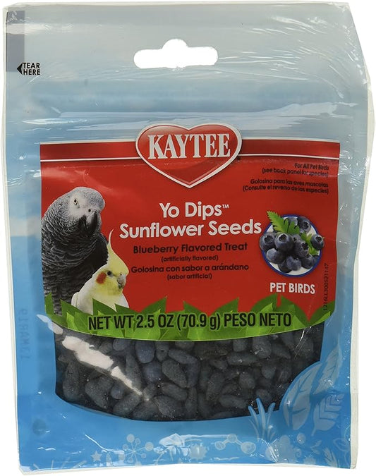 (3 Pack) Kaytee Fiesta Blueberry Flavored Yogurt Dipped Sunflower Seeds Bird Treat, 2.5 Ounce Each