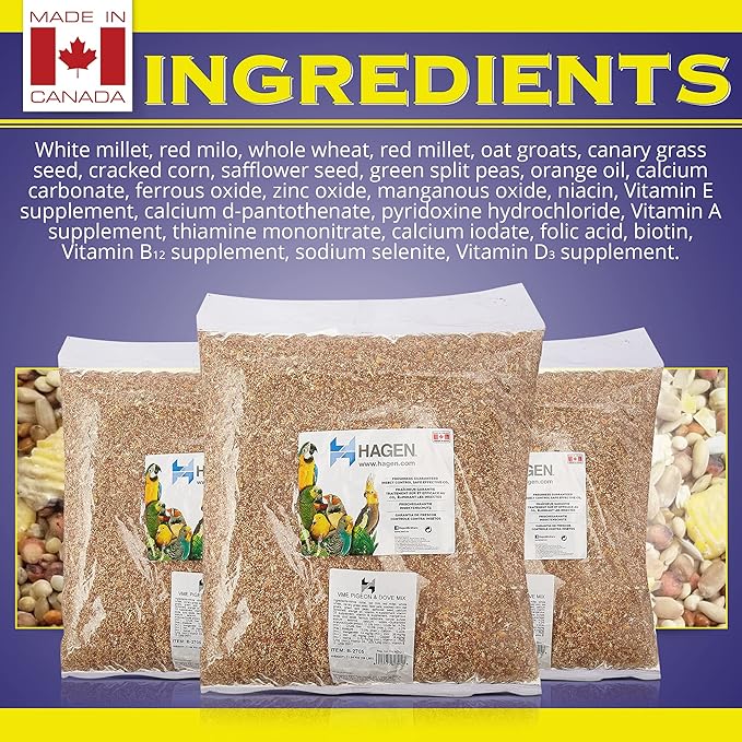 Hagen Pigeon & Dove Seed Mix with White Millet Bird Seed – Complete Bird Food for Pigeons & Doves – Premium Dust-Free Seed Blend with Vitamins & Minerals
