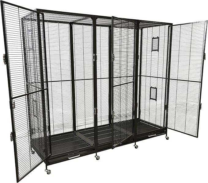 Exotic Nutrition Borneo Small Animal Cage - for Sugar Gliders, Squirrels, Marmosets & Other Small Pets (Cage + Add-On)
