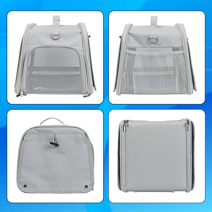 Small Bird Carrier Bag, Portable Travel Parrot Parakeet Carrier Cage with Perch and Easy Clean Tray, Lightweight Bird Backpack for Vet Visit Shopping and Outdoor Adventure