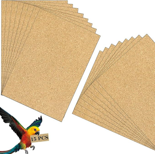 Gravel Paper for Bird Cage,BirdCage Liner Papers Cuttable Gravel Liner Sea Sand Paper Pet Animal Cages Cushion Great for Hard-Billed Birds Parrot | Clean Safe & Aids in Digestion (15 PCS - 17" x 11")