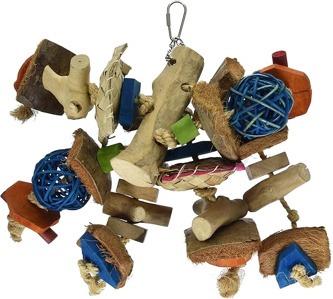 A&E CAGE COMPANY HB46522 Java Wood Chunky Monster Assorted Bird Toy, 8 by 12"