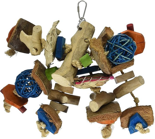 A&E CAGE COMPANY HB46522 Java Wood Chunky Monster Assorted Bird Toy, 8 by 12"