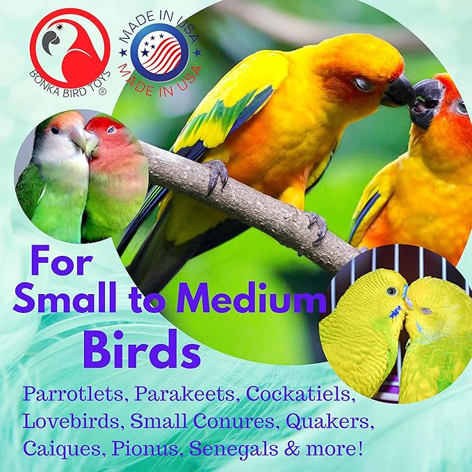 Bonka Bird Toys 1932 Two Cake - Medium-Sized, Natural Sola Balls, Colorful Shreddable Parrot Cage Toy