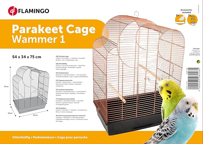 Flamingo Wammer 1 110143 Parakeet Cage Copper 54 x 34 x 75 cm
