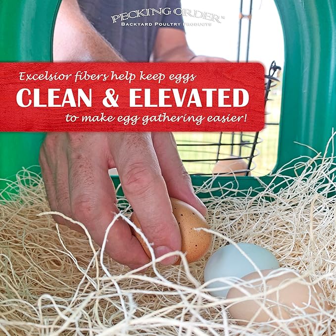 Nest Box Pads for Chicken Nesting Boxes - 13 x 13 Pads Made in USA from Sustainably Sourced Aspen Excelsior (5 Pack)