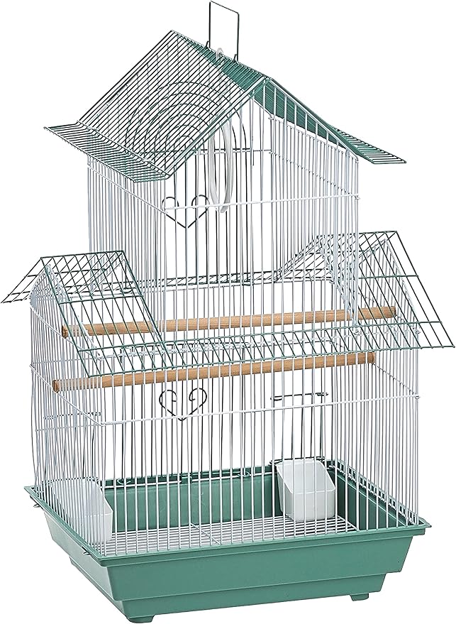 Prevue Hendryx SP1720-4 Shanghai Parakeet Cage, Green and White