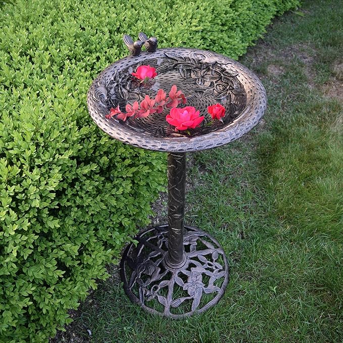 Oakland Living Hummingbird Bird Bath, Antique Bronze