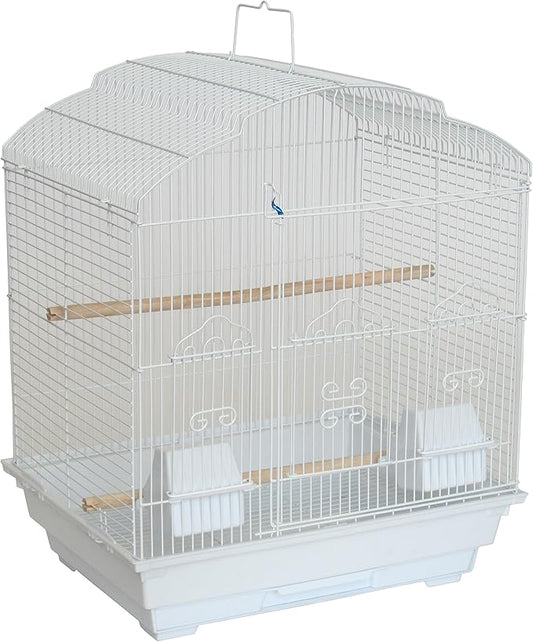 YML A5804 3/8" Bar Spacing Shall Top Small Bird Cage, White, 18" x 14"