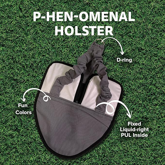Hen Holster Premium Starter Kit - Bird Diaper, Wrap Around for Hens, Roosters, Ducks - Leak-Proof, Comfortable Bird Harness with Sewn-in Liner, Secure Hook & Loop Closure - XL, Gray