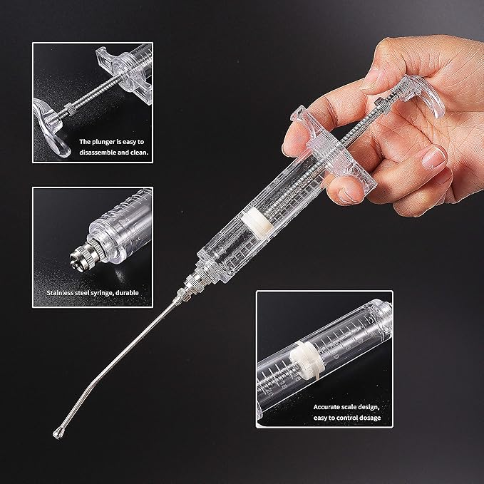 50ML Baby Bird Feeding Syringe Set Pet Syringe with 6 Pcs Curved Gavage Feeding Tubes and Bird Drinker Stainless Steel Metal Feeding Spoon for Baby Birds Parrot Small Pet