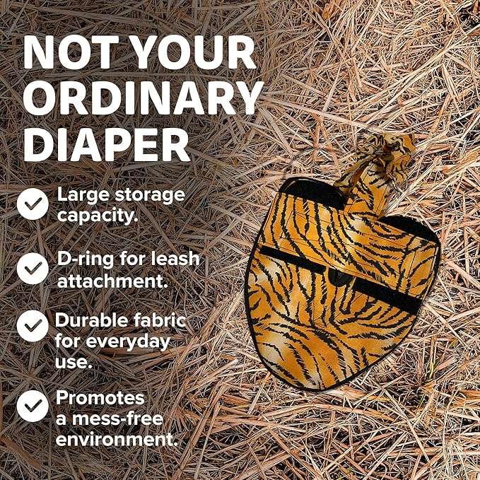 Hen Holster Premium Starter Kit - Bird Diaper, Wrap Around for Hens, Roosters, Ducks - Leak-Proof, Comfortable Bird Harness with Sewn-in Liner, Secure Hook & Loop Closure - XL, Tiger